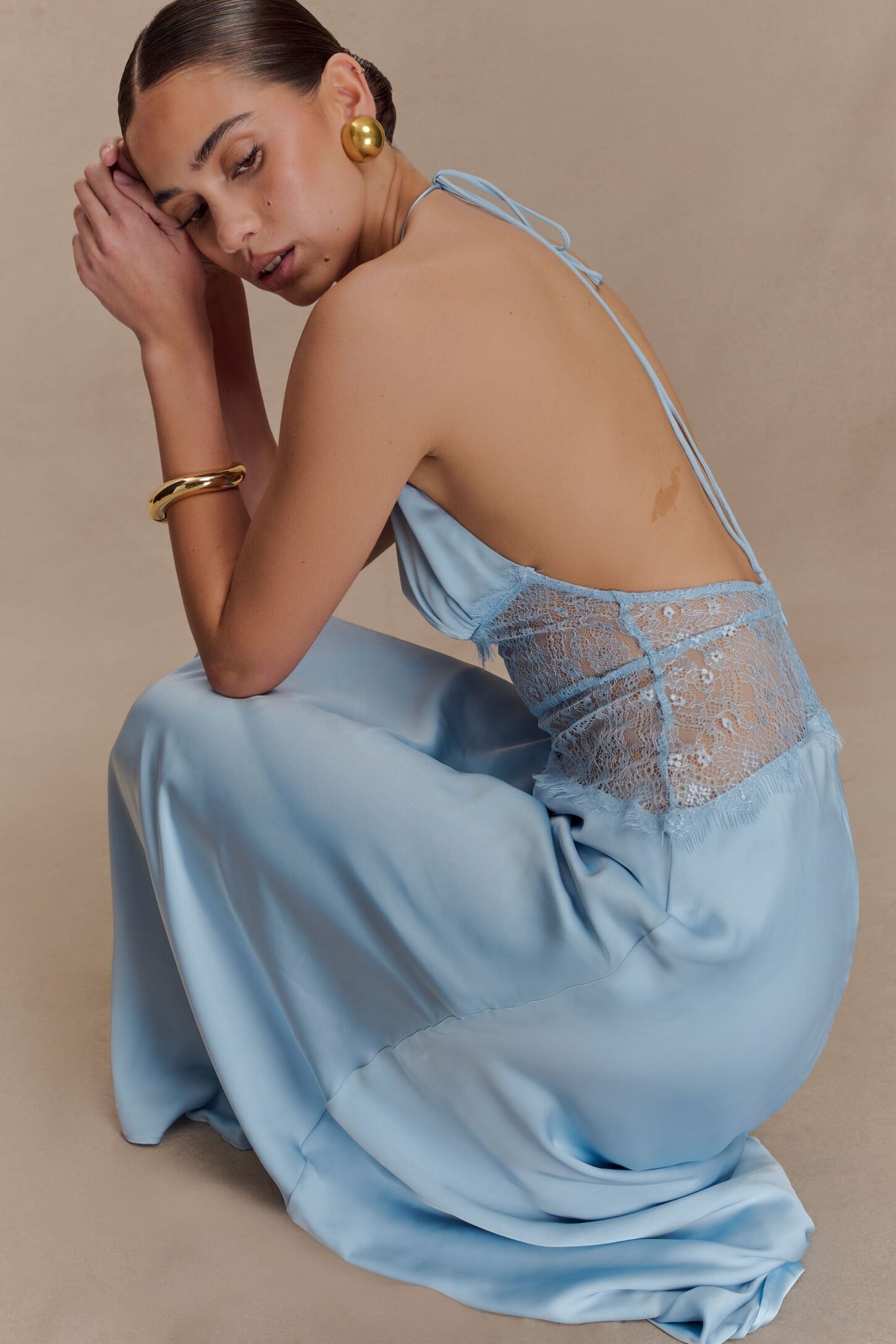 Dinah Lace And Satin ( Cornflower Blue )