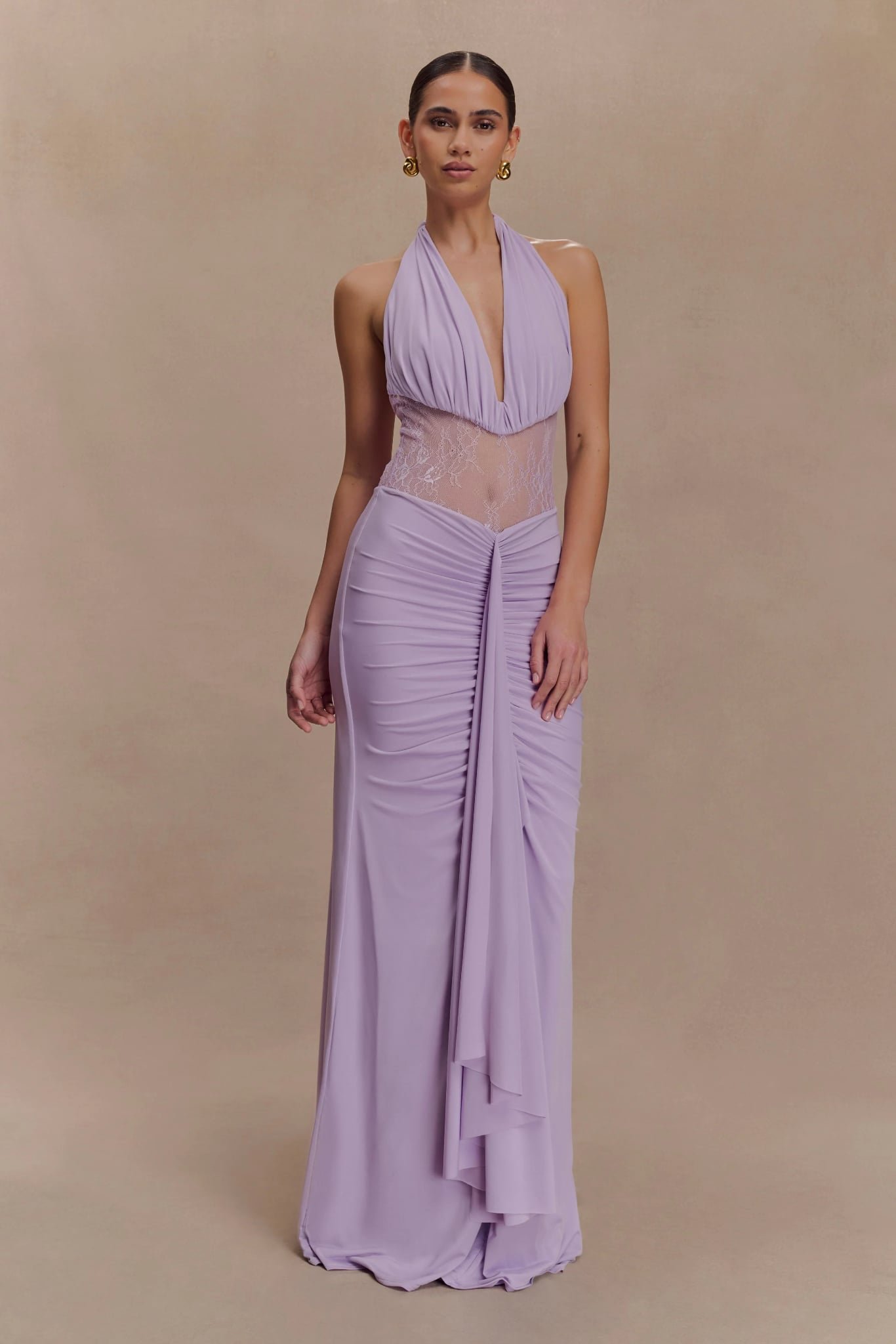 Bonnie Slinky And Lace Maxi Dress
