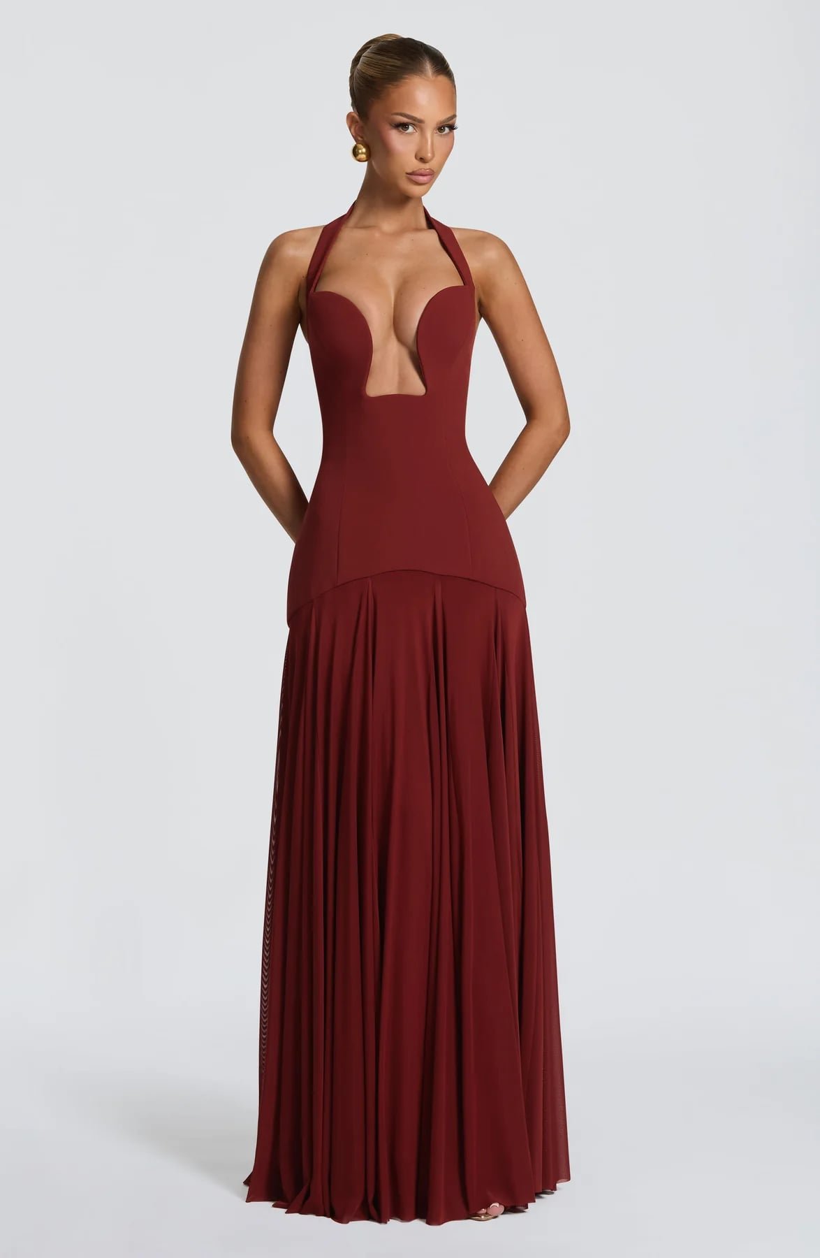 Cyrene Maxi Dress (Deep Rust)