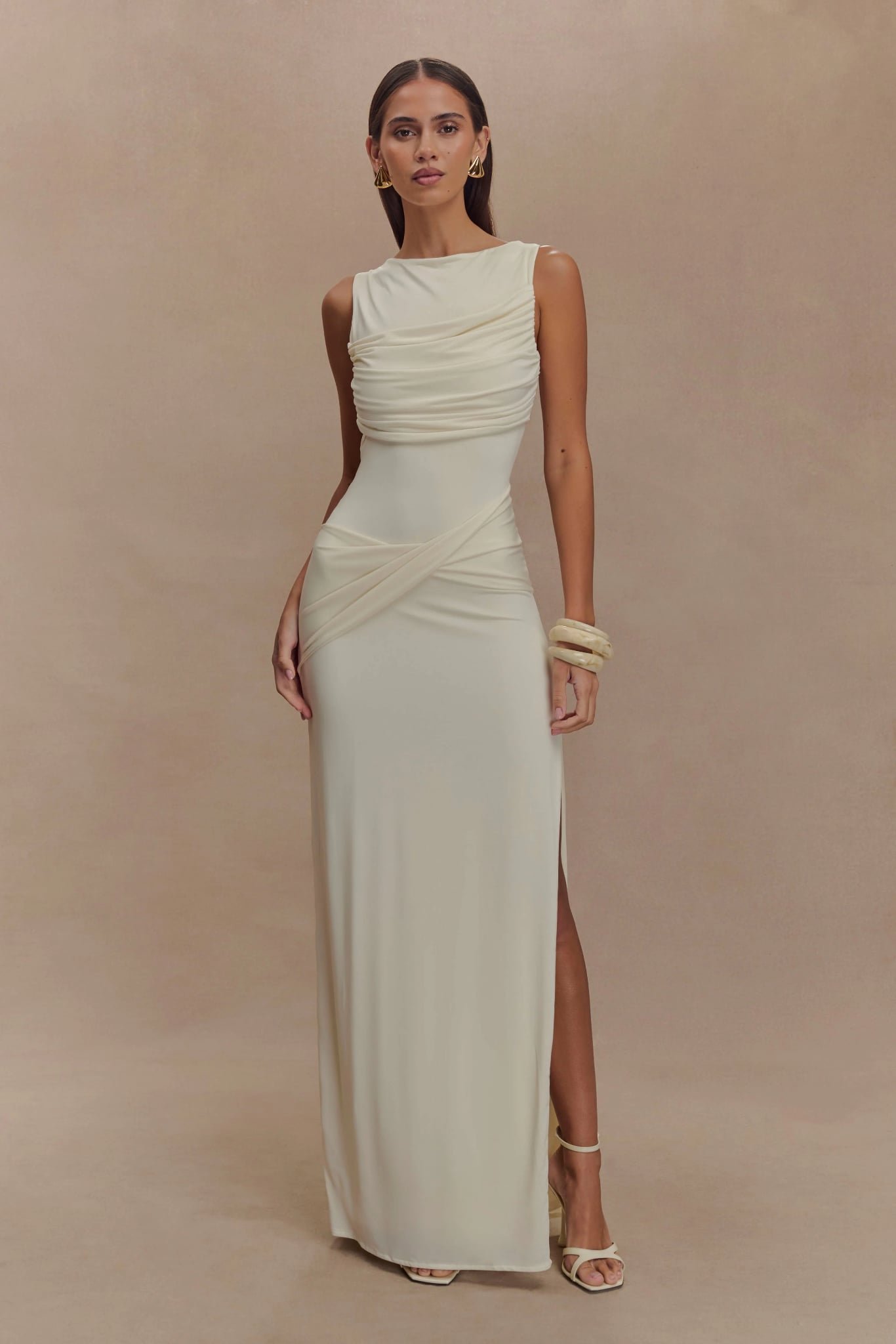 Henley Slinky Drape Maxi Dress