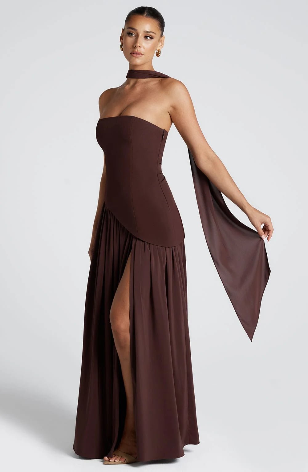 Maliyah Maxi Dress (Plum Brown)