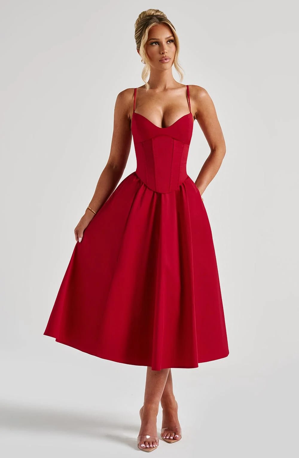 Mariella Midi Dress (Red)