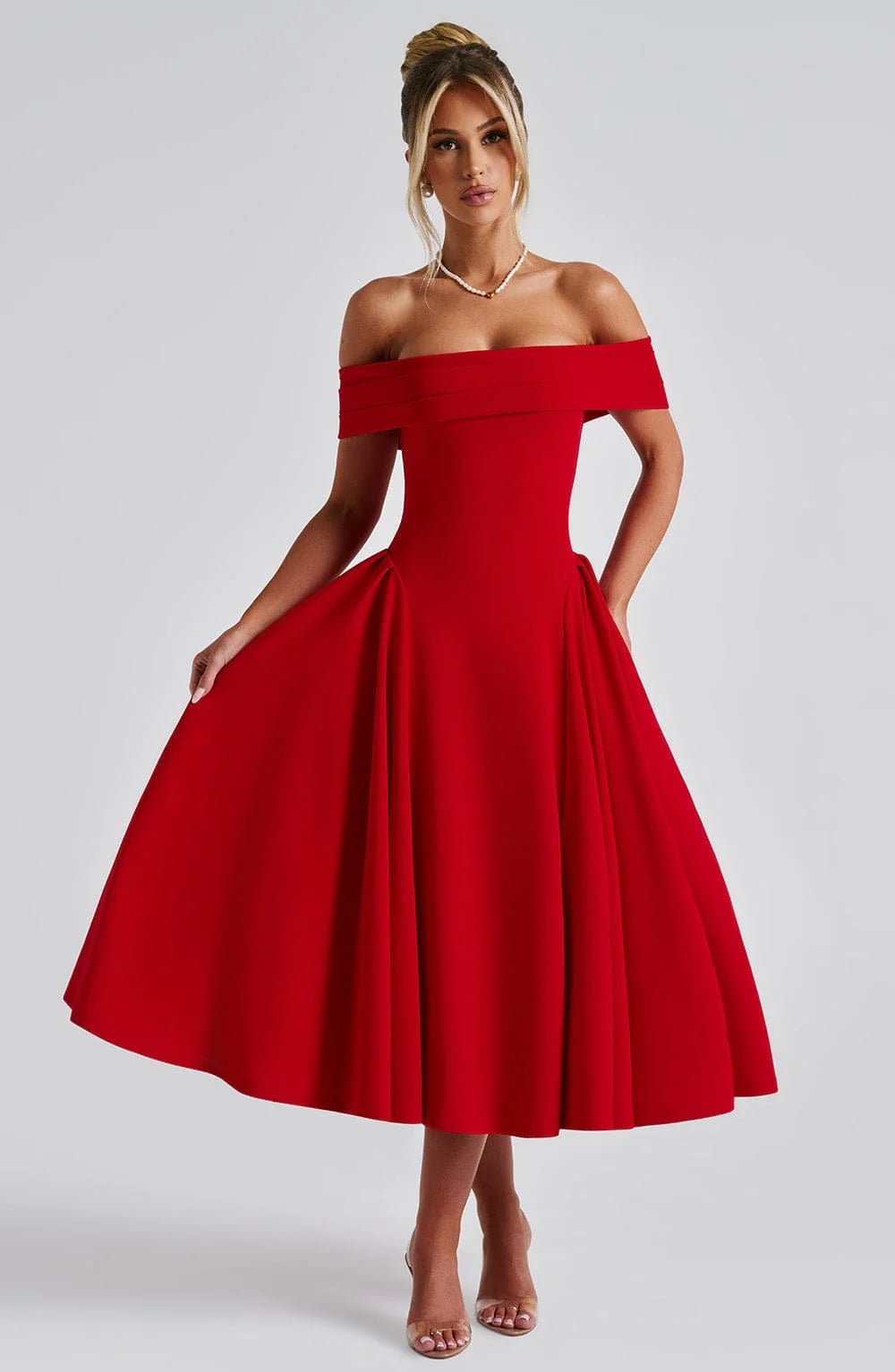 Miranda Midi Dress (Red)