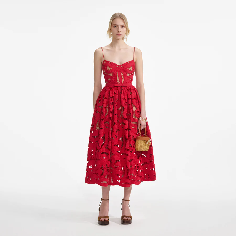Red Bow Embroidered