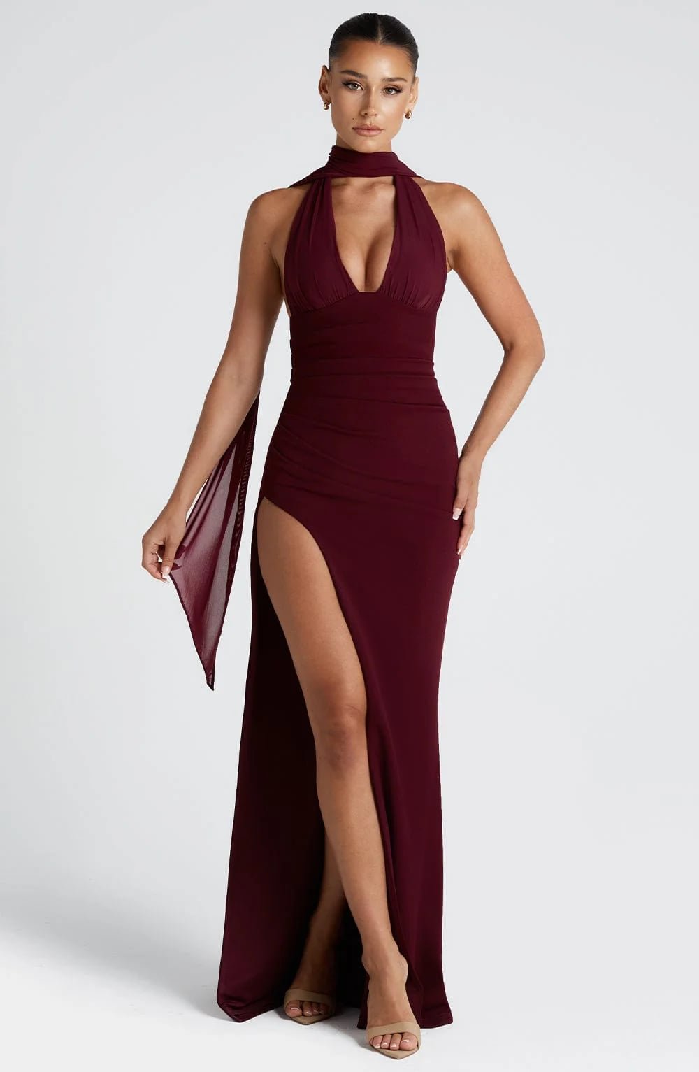 Paulina Maxi Dress (Cherry Lacquer)
