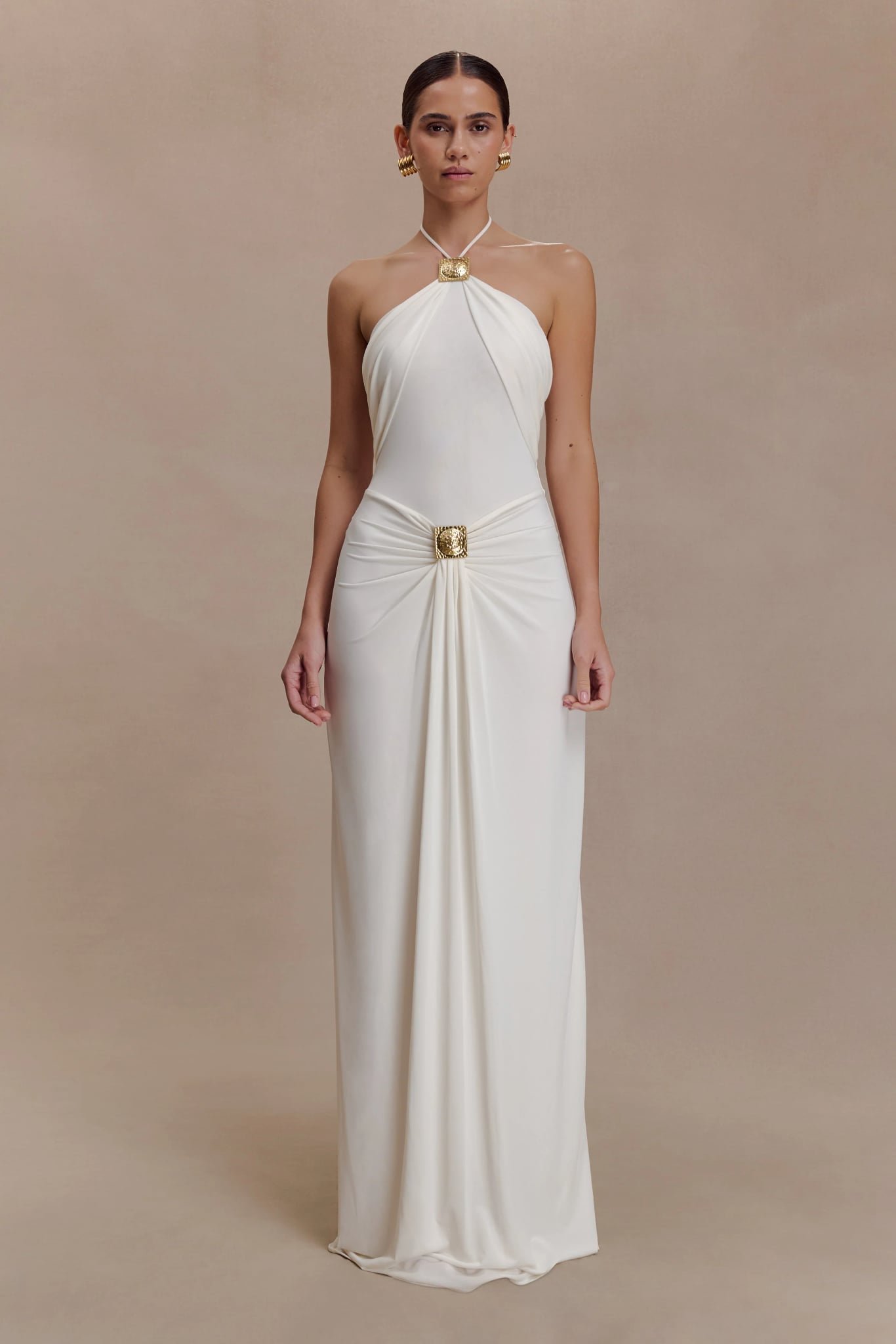 Quincy Halter Maxi Dress With Hardware