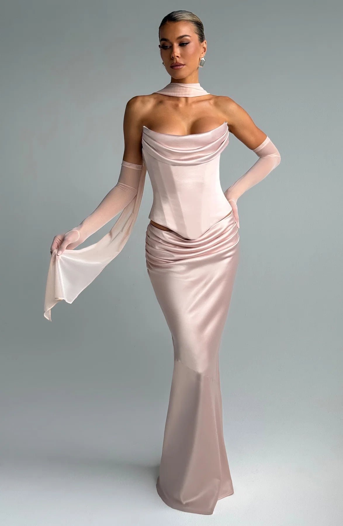 [BB-031-PH] Bernadette Maxi Skirt (Soft Peach)