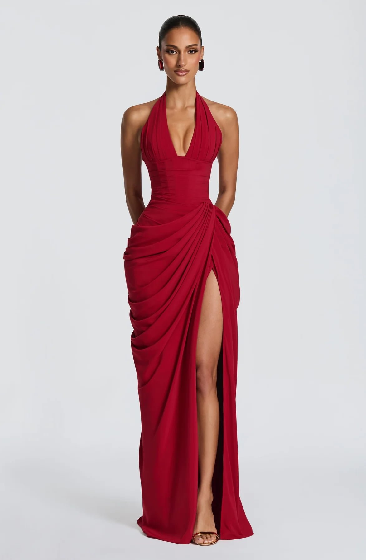 Minette Maxi Dress (Deep Red)